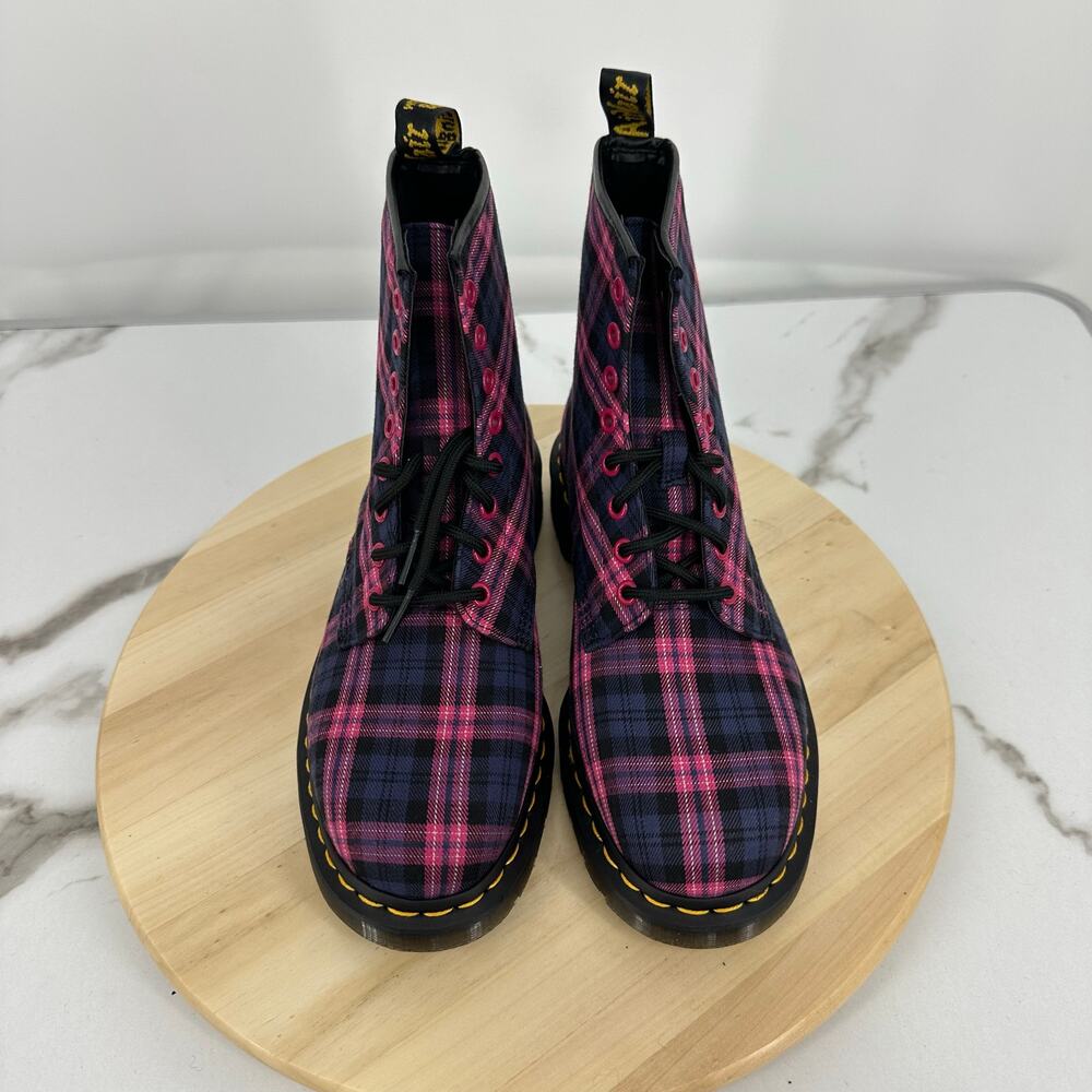 Dr. Martens Womens 1460 Pink Tartan Plaid Boot Size 9 Limited Edition Preppy Emo - Picture 7 of 9